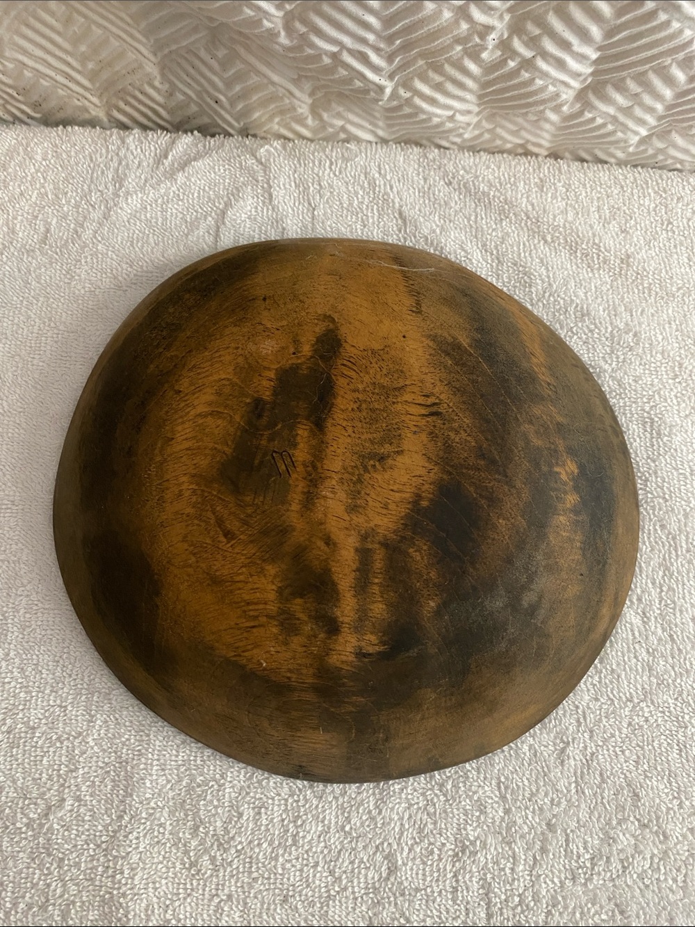 Munising burl wood antique primitive farmhouse wood wooded dough chop bowl - Picture 7 of 12